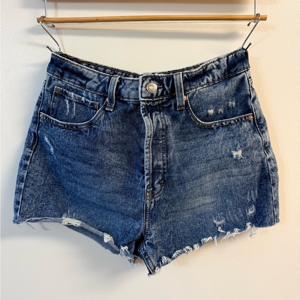 Wild Fable Dark Blue Distressed Jean Shorts